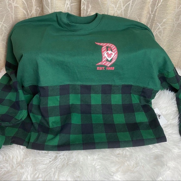 DISNEY DISNEYLAND MICKEY CHRISTMAS XMAS HOLIDAY SPIRIT JERSEY PLAID TARTAN CANDY - Picture 8 of 10